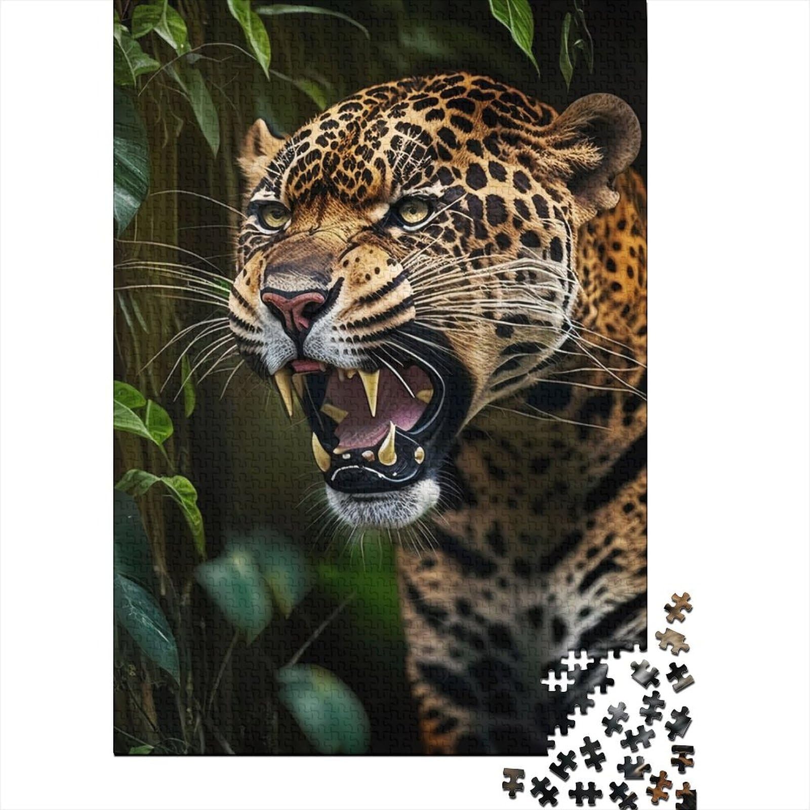 Puzzle 1000 Teile für Erwachsene, Jaguar-Puzzle für Erwachsene, Teenager, Puzzle für Erwachsene, Lernspiel, Herausforderungsspielzeug, 75 x 50 cm