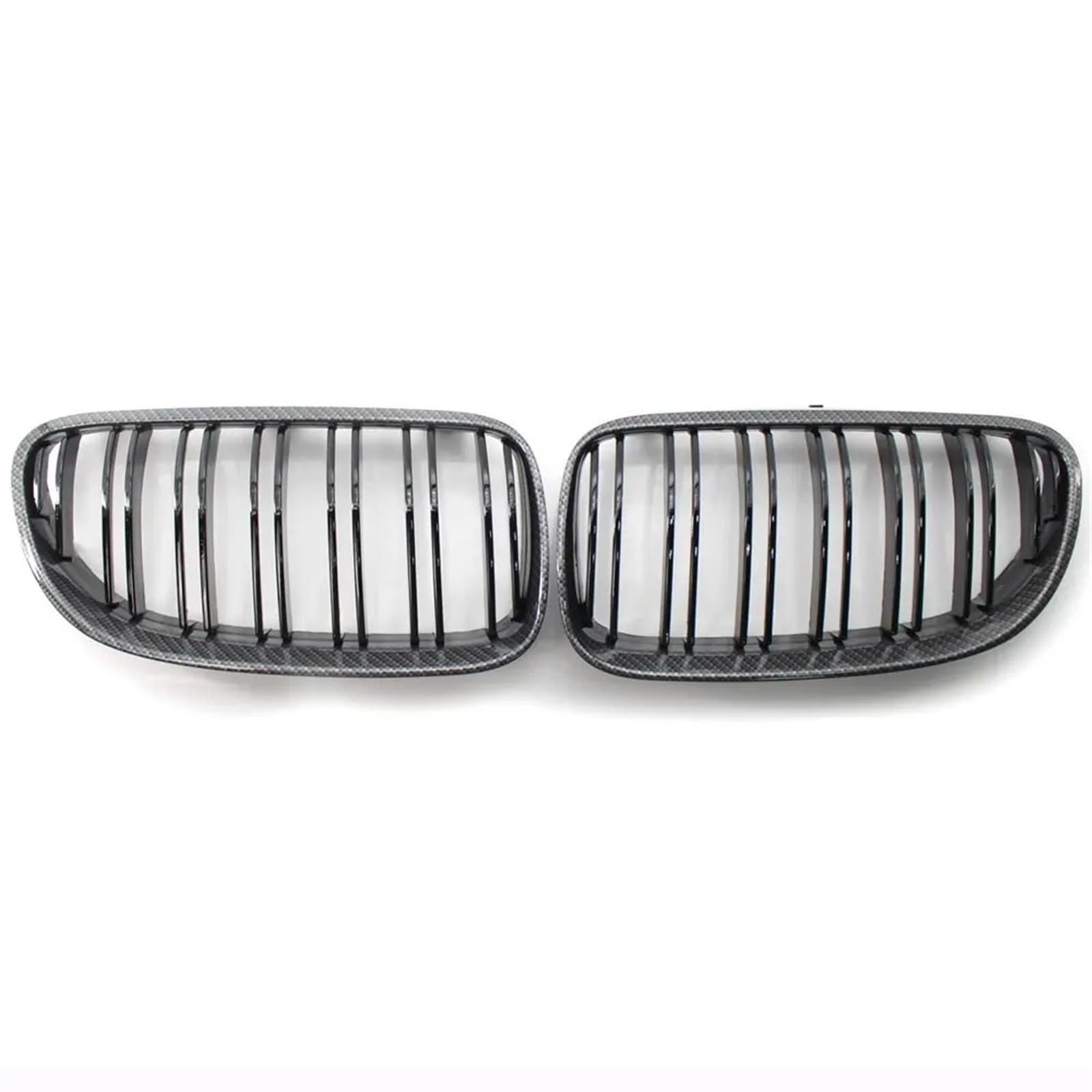 Frontgrills Für E92 E93 320I 330I 328i 335i 2010 2011 2012 Auto-Styling Glanz Schwarz Dual Line Carbon Fiber Kühlergrill Niere Grill Front Bumper Grille(Carbon Fiber)