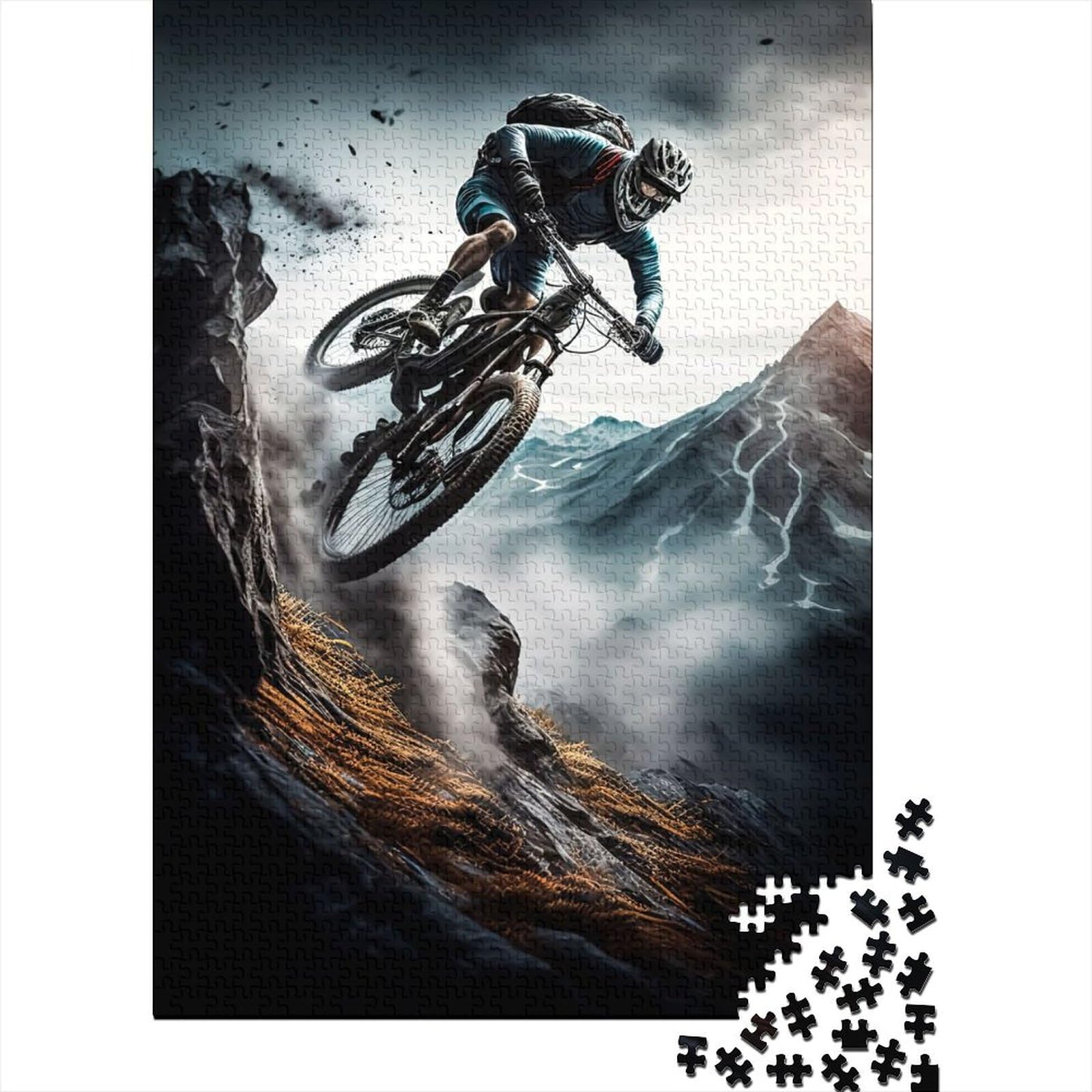 Mountainbike für Erwachsene 1000 Teile Puzzle Geschenke 1000 Teile Puzzle für Erwachsene Teenager Spiel Spielzeug für Erwachsene Familienpuzzle Geschenk 75x50cm