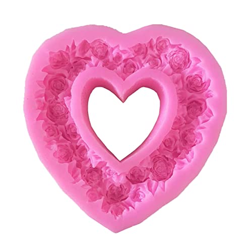 Valentinstag Fondant Formen Hochzeit 3D Rose Silikon Form Herz Süßigkeiten Backform Für Süßigkeiten Kuchen Cupcake