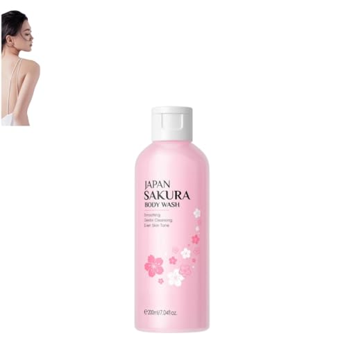 Neues japanisches Sakura-Duschgel, Sakura-Reinigungsduschgel, Sakura-Whitening-Hautpflege-Duschgel, lindert Trockenheit und Rauheit, spendet Feuchtigkeit und pflegt