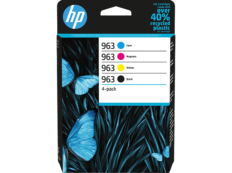 HP 963 Tintenpatrone Schwarz, Cyan, Magenta, Gelb (6ZC70AE)