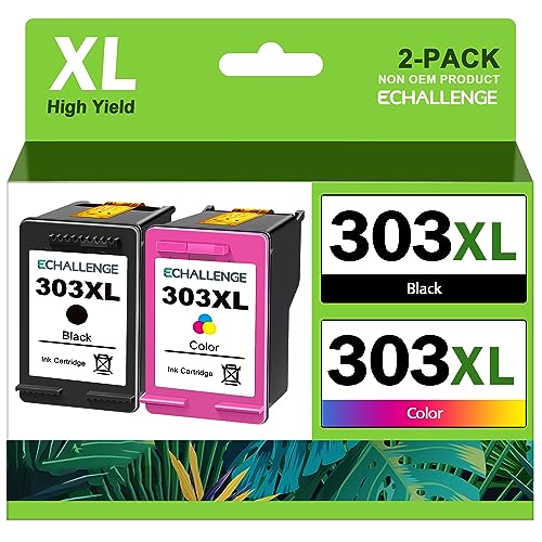 ECHALLENGE 303XL 303 Kompatibel für hp 303 druckerpatronen Multipack für HP officejet pro 6230 patronen Envy Photo 7830 6230 6232 6220 6234 7134 7130 6222 6255 658 (Black, Colour)