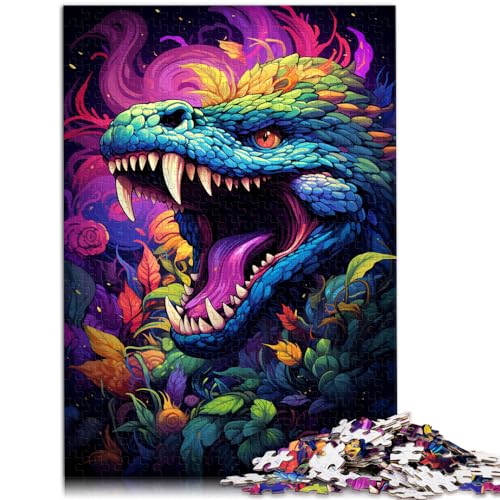 Spielzeug-Puzzle, Zeichnung, wütende Schlange, 1000 Teile, Puzzle, Holzpuzzle, Spielzeug, Puzzle, Lernspiele, Stressabbau-Puzzle, 1000 Teile (50 x 75 cm)