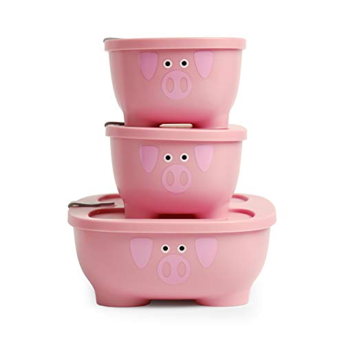 Prince Lionheart 9896 Bentomal Boxes Pig - Set of 3 Microwave Boxes, rosa, 280 g