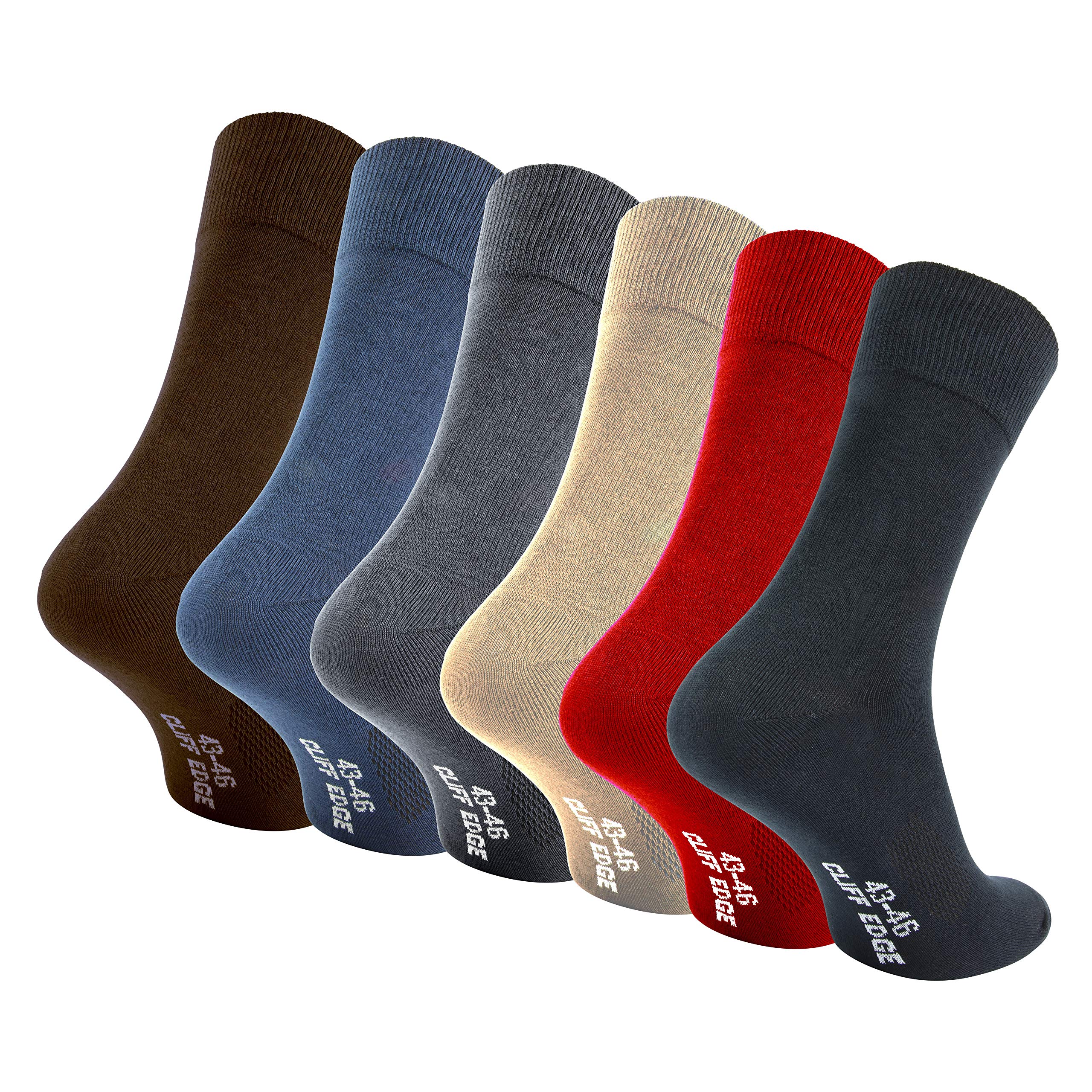 Cliff Edge atmungsaktive PREMIUM Business-Socken Herrensocken in schwarz und blau kein Schwitzen dank bester Qualität (39-42, 5-Schwarz 1-Braun 1-Blau 1-Grau 1-Beige 1-Rot)