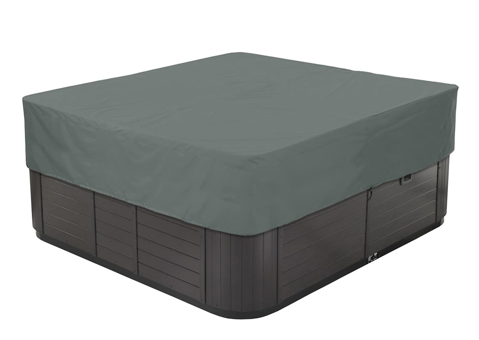 BaCover Outdoor Whirlpool Abdeckung, 210D Oxford-Gewebe Wasserdicht Spa Abdeckung Quadratische Poolabdeckung Mehrere Größen zur Auswahl,Grau,239x239x50cm