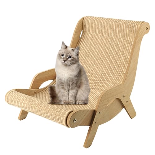 Katzen-Sisalstuhl | Eleganter Stabiler Katzen-Schaukelstuhl, Erhöhter Katzenstuhl Bett | Sisal-Katzen-Lounge-Stuhl, Haustierfreundlicher Multifunktionaler Katzenkratzer, Katzenkratzstuhl für Balkon,