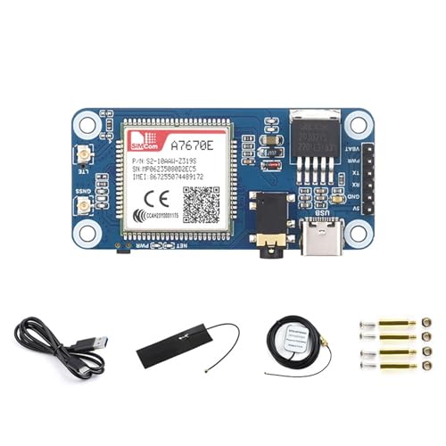 BAHJKASD A7670E Cat1 HAT Modul für RPi-Erweiterungsplatine, unterstützt Cat1-Netzwerke, industrielle Anwendungen, Satellitenpositionierung