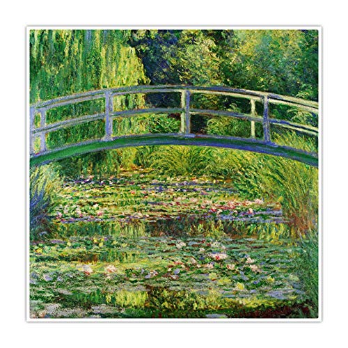 Seerosenteich / (Wasserlilien) & japanische Brücke - Claude Monet - Poster - Wandbild Kunst Druck (70 x 70 cm, Poster, Seerosenteich)