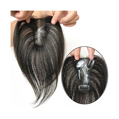 Haartopper für Frauen 10-Zoll-Topper aus glattem Echthaar for Frauen mit dünner werdendem Haar, 7 x 10 cm große Haarteile mit Schweizer Spitzenbasis, Clip-In-Topper aus 130% Remy-Kurzhaar Haarteil To