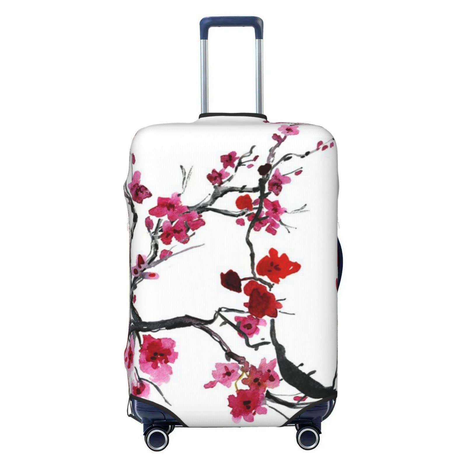 Miniks Cherry Reisegepäckabdeckung, japanische Kirschblüte, strapazierfähig, passend für 45,7 - 81,3 cm große Gepäckstücke, Größe XL, Schwarz, X-Large