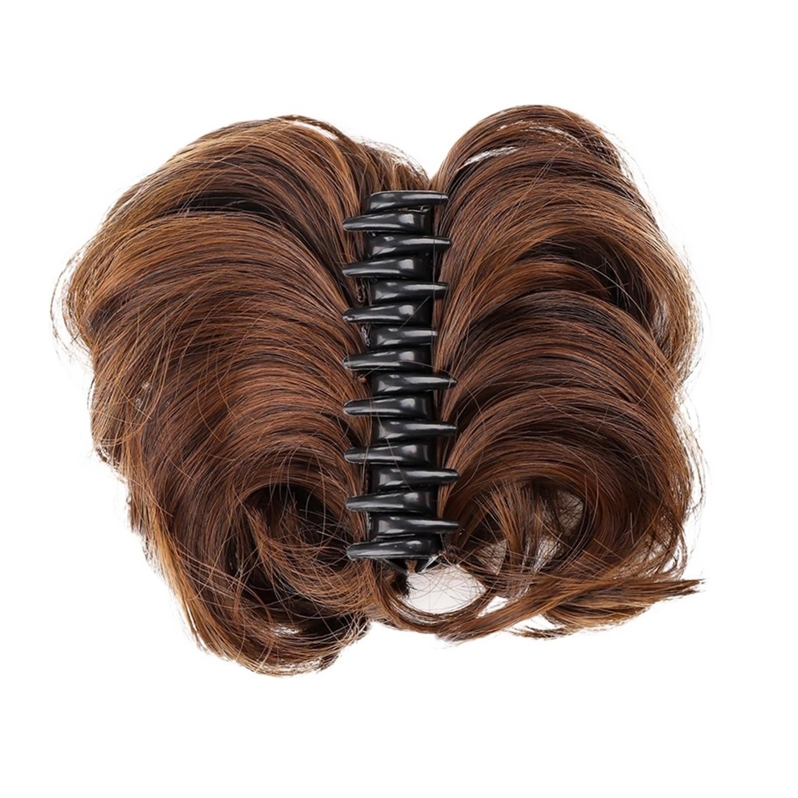 Haarteile Haarknoten Damen-Haarknoten, synthetische Bänder, kurze, lockige Chignon-Haarnadeln, Krallen-in-Haarteile for künstliches Kunsthaar, Haargummi, Schwarzbraun Brötchen Haare(1pcs-01)