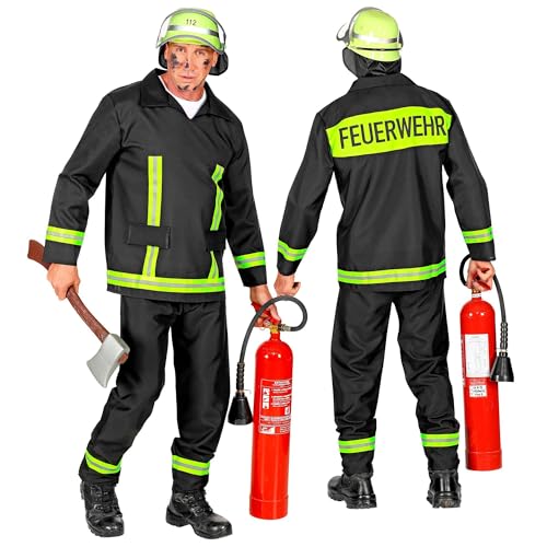 Widmann - Kostüm Feuerwehrmann, Lebensretter, Firefighter, Jacke und Hose, Karneval, Mottoparty