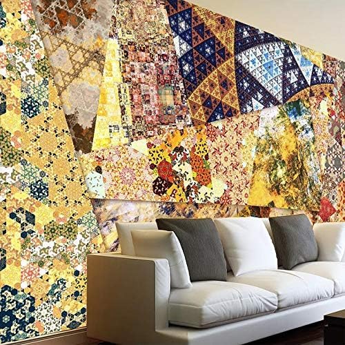 XLMING Abstrakte, Ethnische, Bunte, Geometrische Muster Küche Esszimmer Arbeitszimmer Wohnzimmer TV Hintergrund Wand 3D Tapete-150cm×105cm