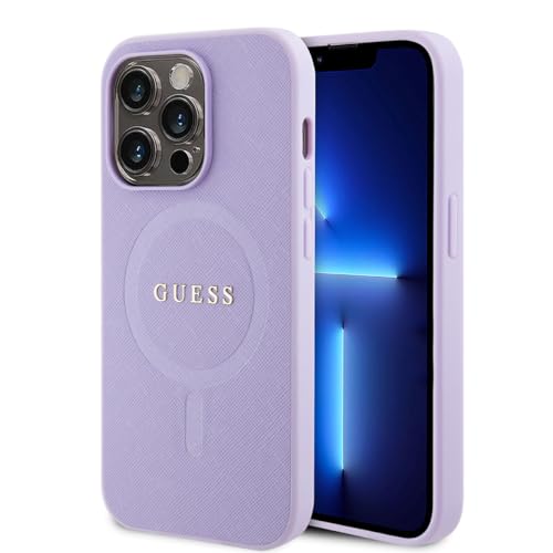 Guess Saffiano Hartschale für iPhone 14 Pro – Violett