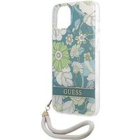 GUESS Hard Cover Flower Strap Green, für iPhone 13 Mini, GUHCP13SHFLSN (GUHCP13SHFLSN)