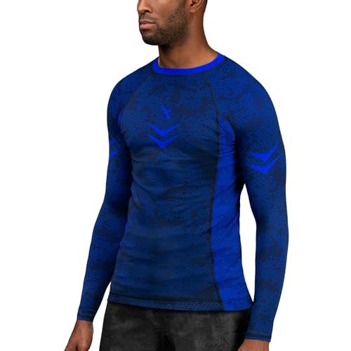 Hayabusa Ranked BJJ Rashguard für Herren, langärmelig, Blau, XL