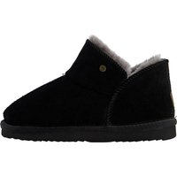 Warmbat Hausschuhe Schwarz Damen Badelatschen Pantoletten Slipper Pantoffeln Badeschuhe Willow Wildleder - 41 EU