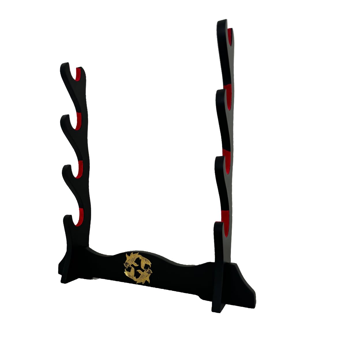 Z-fiber Schwerthalter Japanischer Samt gepolsterter Katana Stand Samurai Display Rack Support Alle Tanto Schwerter Yin und Yang,4 Tier