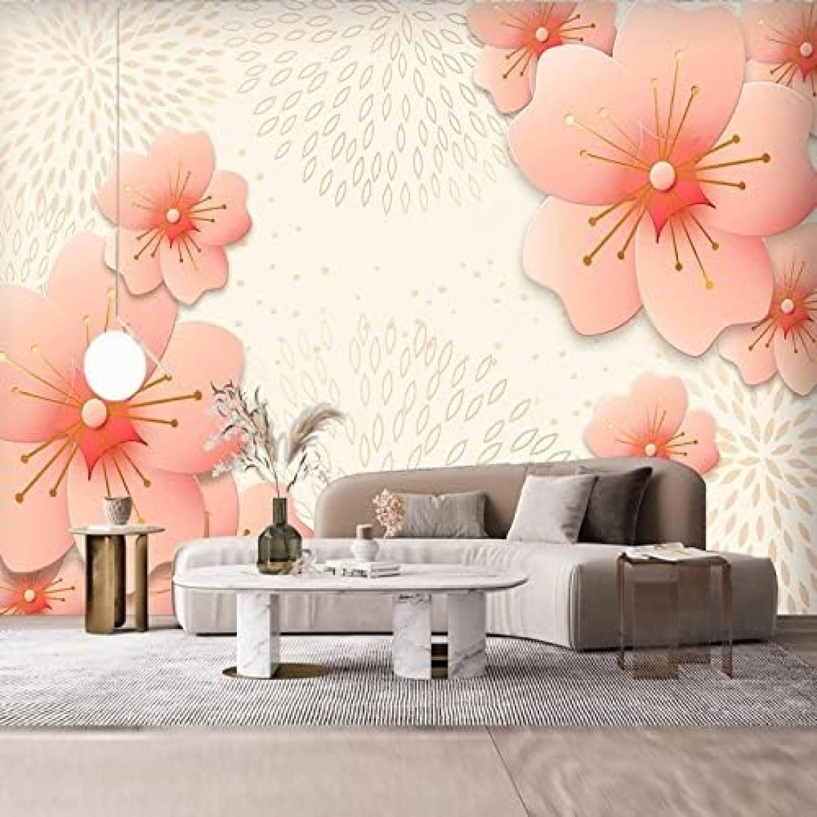 XLMING Leichte Luxuriöse Blumenkunst 3D Tapete Home Dekoration Wohnzimmer Sofa Schlafzimmer Tv Hintergrund Wand-430cm×300cm