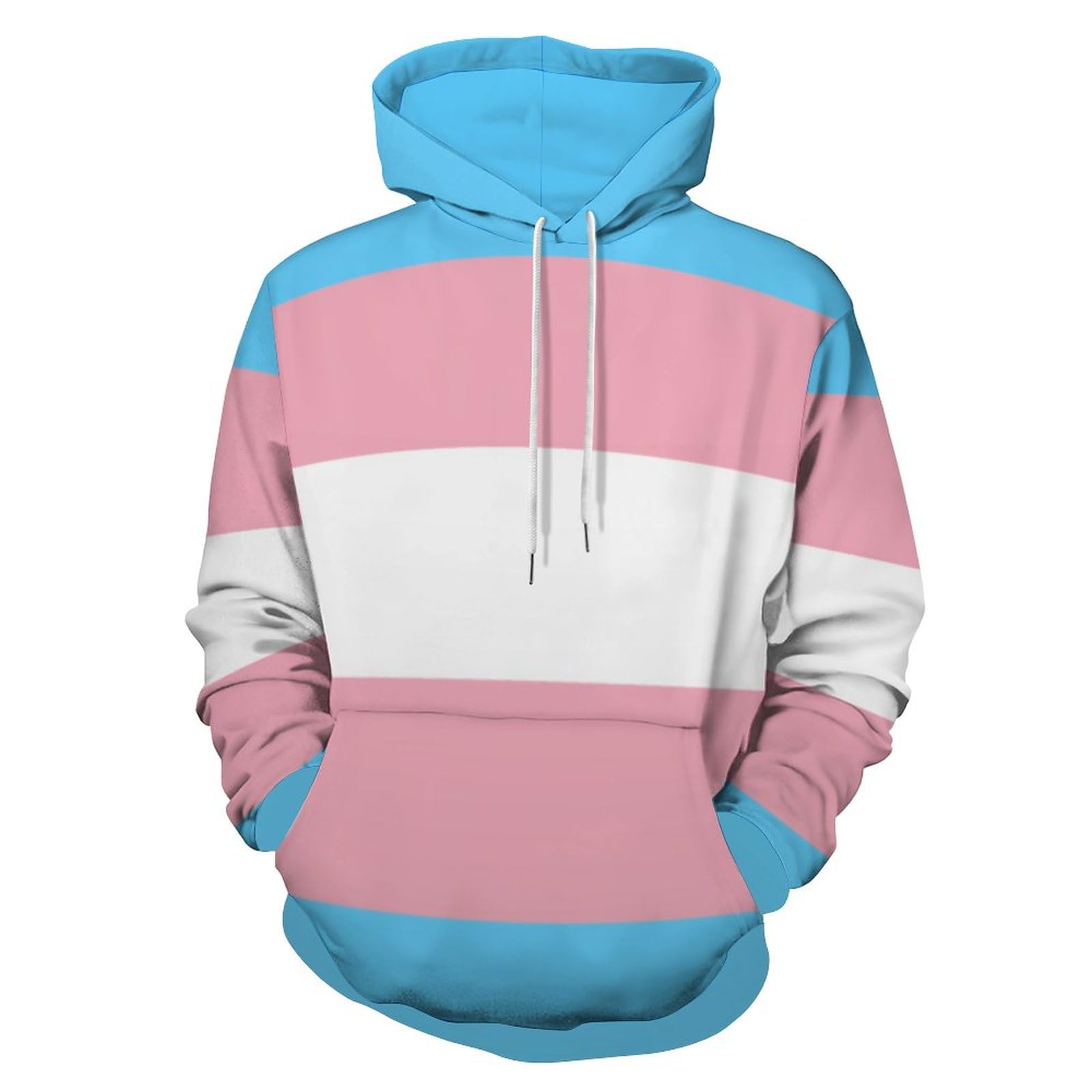 HABXNJF Kapuzenpullover Transgender Flagge Hoodie Mode Hoodie mit Tasche für Herren Damen, Transgender-Flag, XXXL