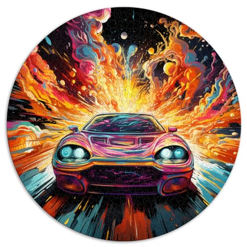 Puzzle für Puzzle Rennauto in Weltraumflamme 1000 Puzzles für Erwachsene 1000 Teile 26,5 x 26,5 Zoll Lustige Puzzles Geburtstagsgeschenk, Geschenke für