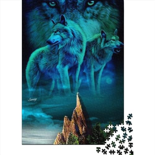 Wolf-Holzpuzzle für Erwachsene und Teenager, 500 Teile für Erwachsene, schwierige Puzzles, Holzpuzzles für Erwachsene und Teenager (Größe 20,47 x 14,96 Zoll)