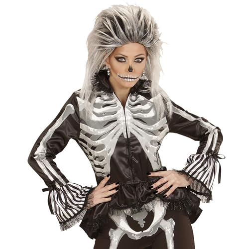 Widmann - Kostüm Lady Skeleton, Jacke, Halloween, Karneval, Mottoparty