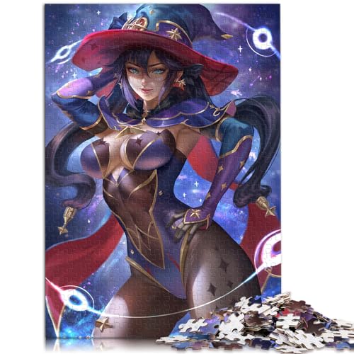 Puzzlespiele Genshin Impact Mona Puzzles 1000 Teile Holzpuzzle Familienspiel Stressabbau Schwieriges Herausforderungspuzzle 1000 Teile (50 x 75 cm)