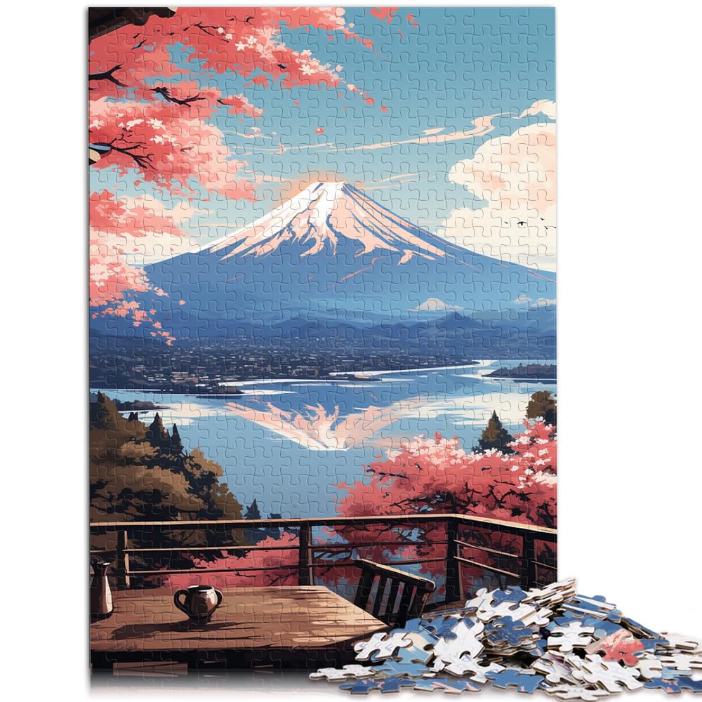 Puzzles Geschenke Spielzeug Japan Berg Fuji 1000 Puzzles für Erwachsene 1000 Teile Holzpuzzle Familienspiel Stressabbau Schwieriges Herausforderungspuzzle 1000 Teile (50x75cm)