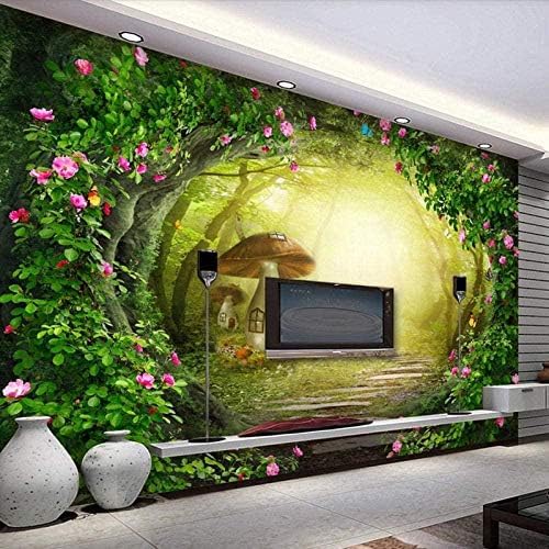 XLMING Blume Rebe Pilz Familie Wald 3D Tapeten Home Esszimmer Sofa Schlafzimmer Wohnzimmer TV Hintergrund-200cm×140cm