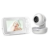 Hubble View Select 4,3" Babyphone mit Kamera, Fernschwenk-Neige-Zoom-Funktion, 2-Wege-Kommunikation, Nachtsicht, Nachtlicht Baby, Kamera Überwachung innen, Kinder Kamera, Baby Monitor ohne WLAN