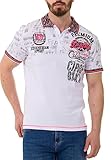 Cipo & Baxx Herren Poloshirt Print Polokragen T-Shirt Kurzarm CT738 Weiß L