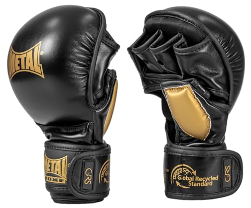 METAL BOXE Unisex – Erwachsene Gants Combat-Libre MMA Compétition Strike GRS L Handschuhe, Schwarz, Large