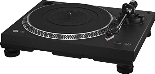 IMG Stageline DJP-200USB Stereo-Hi-Fi-Plattenspieler mit USB-Port und integriertem Phono-Vorverstärker, schwarz