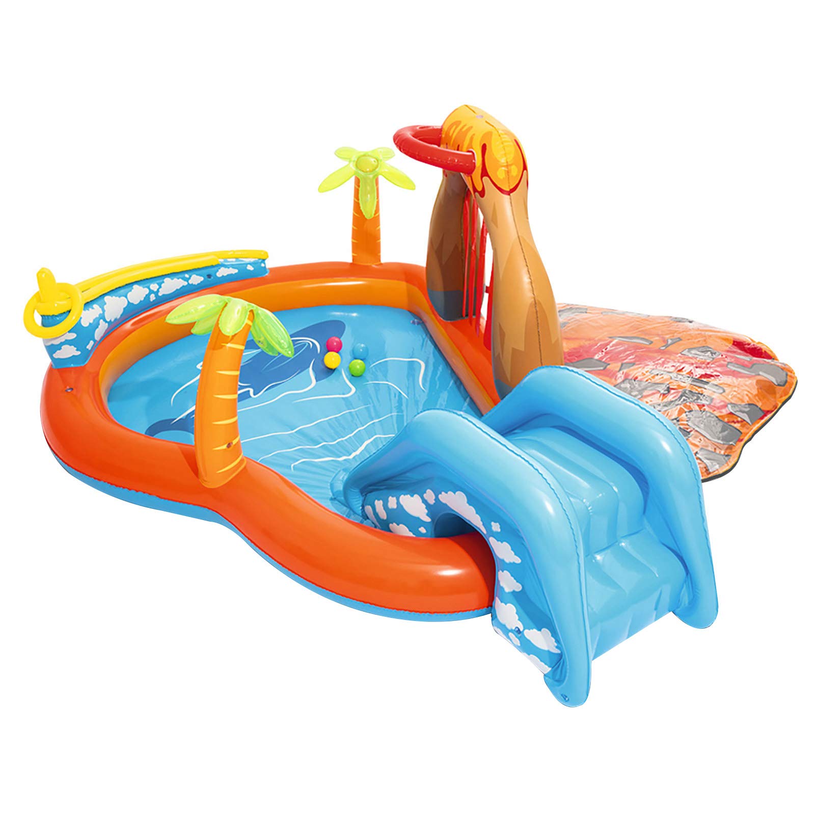 Bestway Wasserspielcenter „Lava Lagoon" 265 x 265 x 104 cm, Quadratisch, Mehrfarbig, ab 2 Jahren