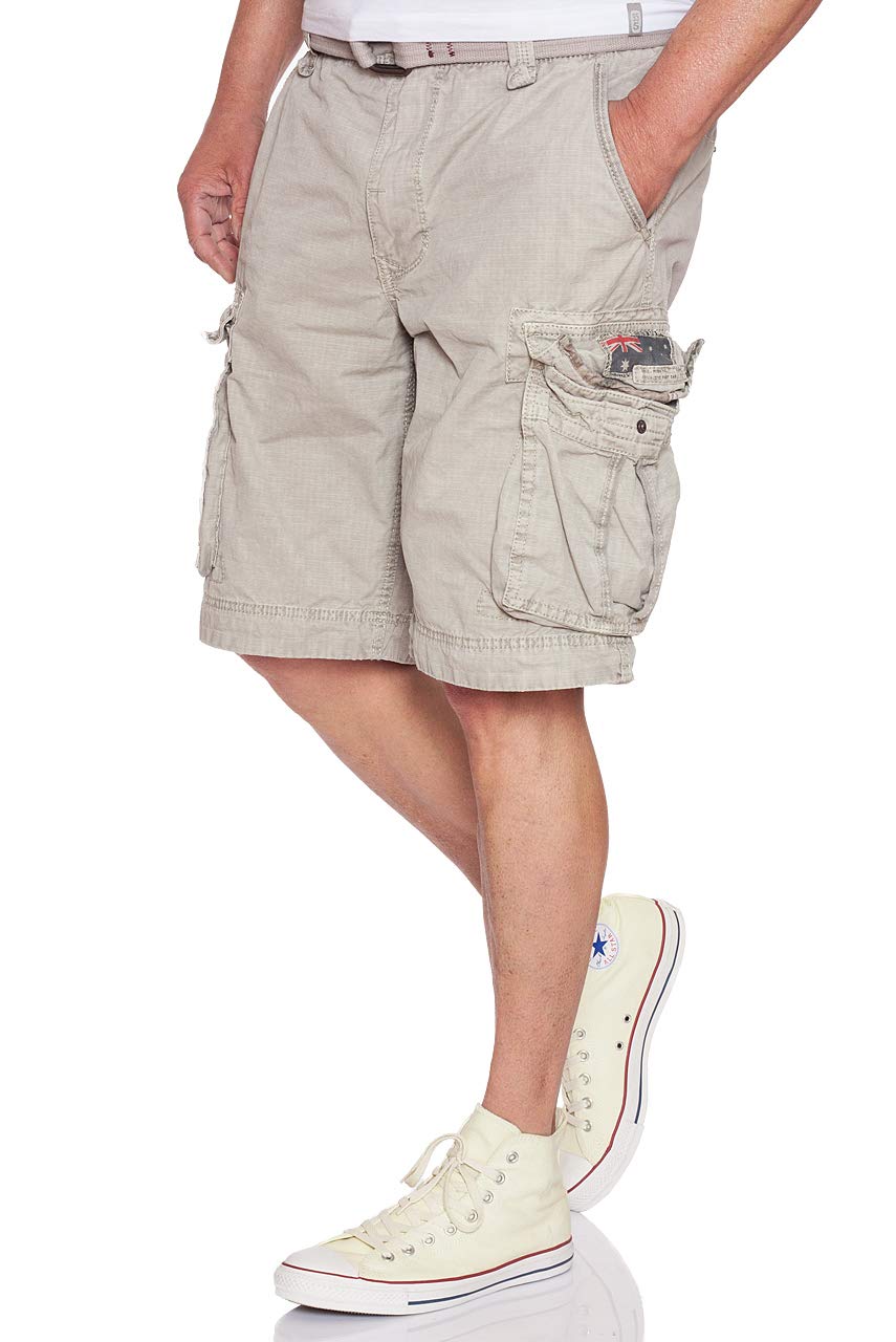 JET LAG Cargo Shorts mit Gürtel Take off 8 in vielen Farben, Größe:W33, Farbe:Grau