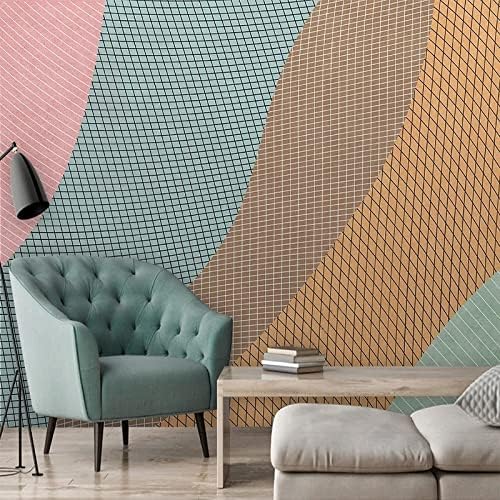 XLMING Einfache Geometrische Linien Kleine Frische Karos 3D Tapete Home Dekoration Wohnzimmer Sofa Schlafzimmer Tv Hintergrund Wand-400cm×280cm