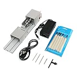 Holzdrehmaschine, 200 W Mini-Drehmaschine, Perlenmaschine, Holzarbeiten, DIY-Drehmaschine, Polierbohrer-Set mit Adapter, Schnitzschneider, Holzdrehmaschine und 6 Schnitzklingen,Drehwerkzeuge(Silver)