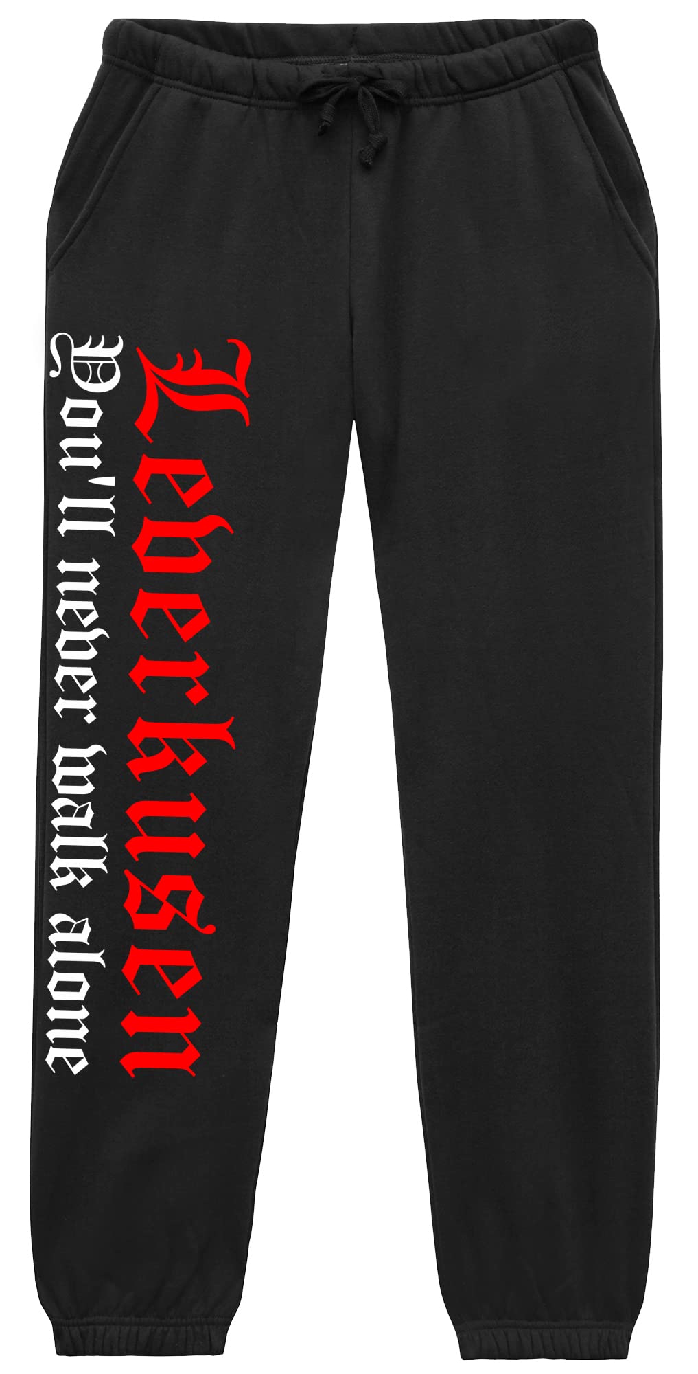 Leverkusen Never Walk Alone Jogginghose | Leverkusen Hose Herren Fussball Ultras Sport Freizeit | (M)