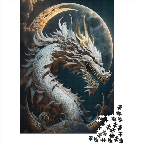 HolzpuzzleBrave Dragon für Erwachsene, 1000 Teile, für Erwachsene, schwierige Puzzles, Geburtstagsgeschenk für Erwachsene, Jungen und Mädchen (Größe 75x50cm)