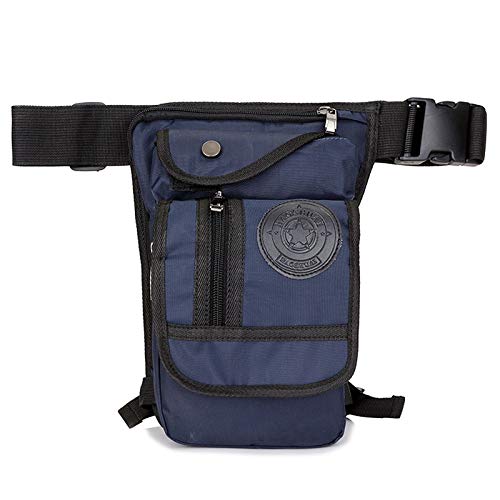 Leg Bag Motorrad Motorrad Oberschenkeltasche wasserdichte Nylon-Beintasche for Herren, Hose, Hüfttasche, Oberschenkelgurt, Hüfte, Motorradfahren, multifunktionale Tasche(Blue)