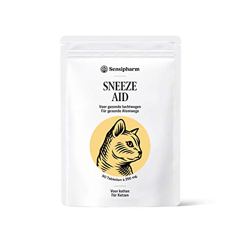 Sensipharm Sneeze Aid - Hilft Natürlich bei Katzenschnupfen und Niesen - 90 Tabletten a 250 mg. für Katzen