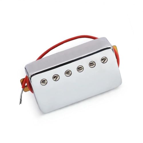 Messing E-Gitarre Humbucker Pickup Neck Bridge Pickup Für E-Gitarre Messing Cover Gitarre Pickup e gitarren tonabnehmer (Color : Silver Neck Pickup)