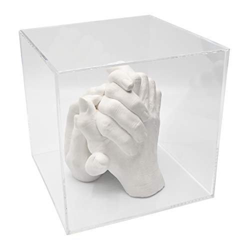 Lucky Hands® Family Abformset Trio | 3D Familien Handabdruck DIY Set für 3 Erwachsenenhände | Gipsabdruck Familie | Auch für Kinder und Jugendliche (inkl. Acrylglaswürfel)