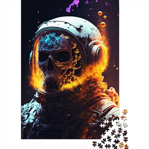 Nahaufnahme eines Astronauten, Holzpuzzle für Erwachsene, 1000-teiliges Puzzle für Erwachsene und Teenager, als Geschenk für die ganze Familie, 75 x 50 cm