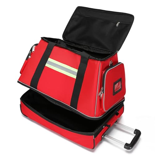 SUYUDD Rollende Rolltasche, Trolley, EMT-Tasche, leer, für Ersthelfer, häusliche Krankenpflege, Krankenpflege, Studenten, Roll-Reisetasche, Handgepäck mit Rollen