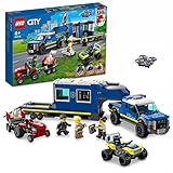 LEGO 60315 City Mobile Polizei-Einsatzzentrale Spielzeug mit Polizeiauto für Jungen und Mädchen, mit Gefängnisanhänger, Drohne, Traktor und Minifiguren