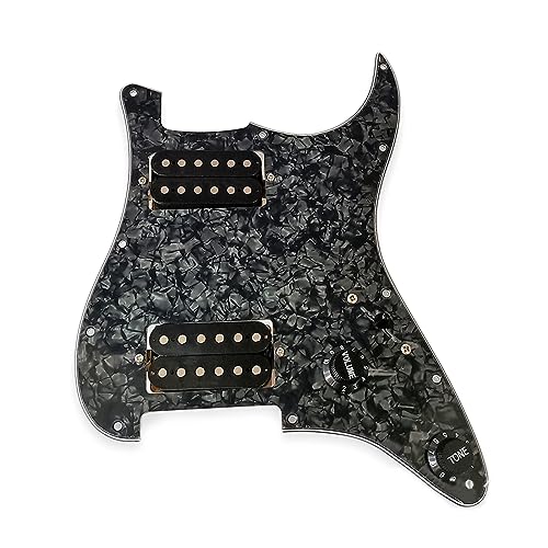 E-Gitarren-Gitarren-Pickguard, 3-lagig, PVC, für E-Gitarre, Tonabnehmer mit HH-Tonabnehmer, vorverdrahtet, vorverdrahtet, Plektrumschutz, Einzelspulen-Tonabnehmer, Ssh-Tonabnehmer, Alnico